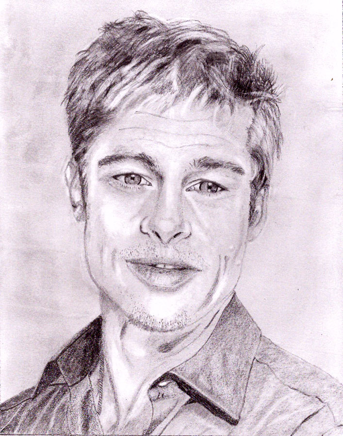 Jobb agyféltekés rajzolás online rajztanfolyam - Brad Pitt portré