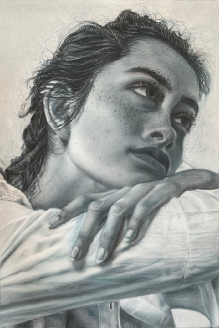 Moln%C3%A1r%20Ildik%C3%B3%20portre%20szenceruzaval%20%28fekete%2C%20feher%2C%20kek%29%20%281%29 - ValdorArt