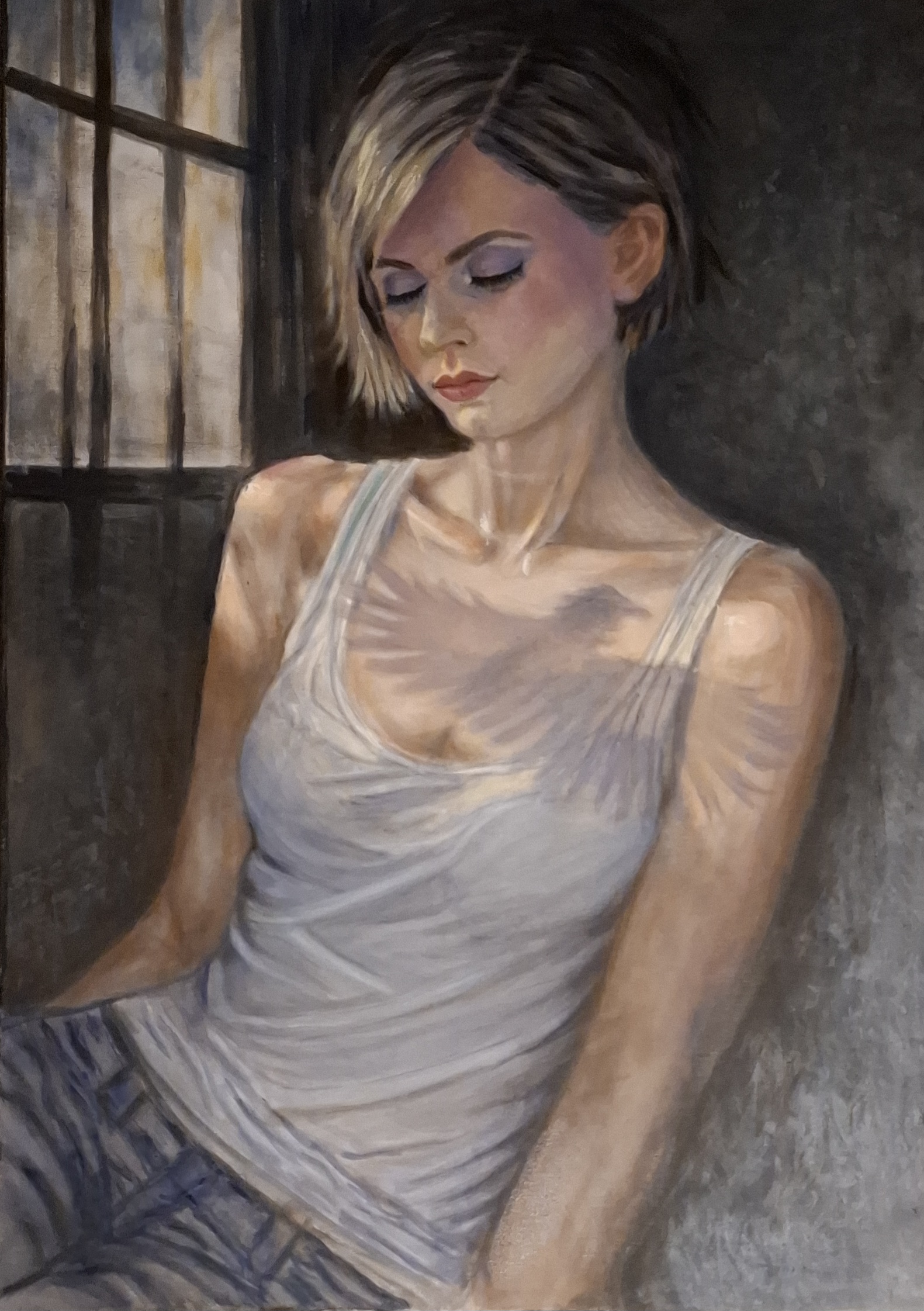 Tankina%20Zsuzsa Szabadsa%CC%81g%20uta%CC%81ni%20va%CC%81gy 50x70 akril olaj - ValdorArt