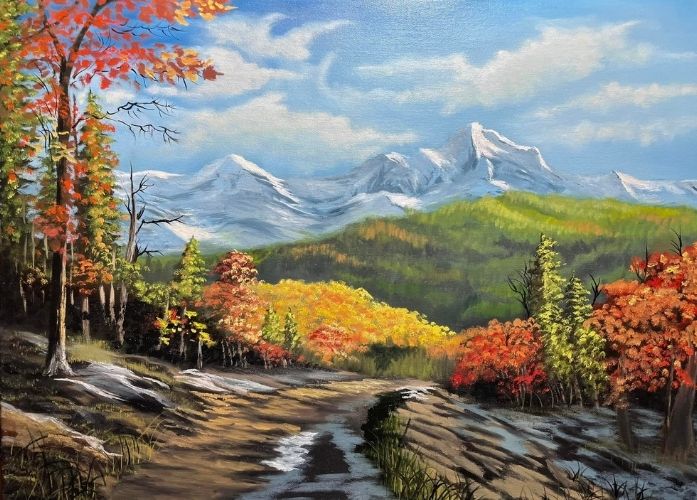 erdei taj havas hegycsuccsal a hatterben valdor art - ValdorArt