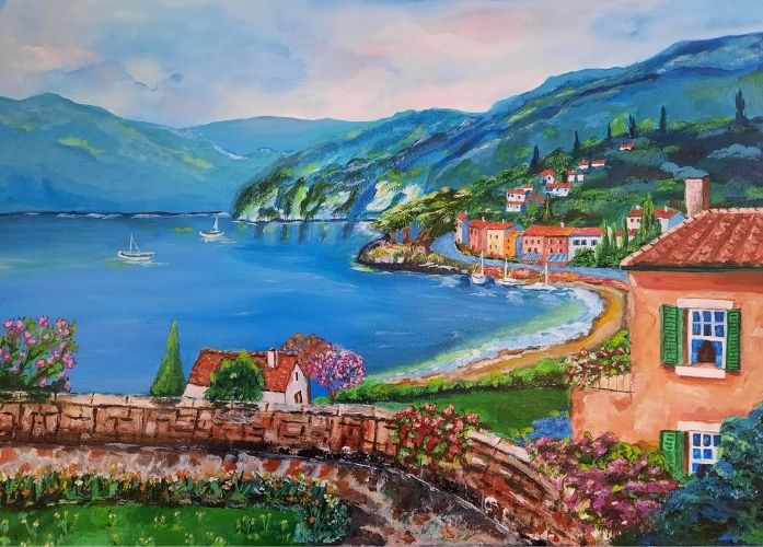 mediterran taj akril festekkel valdor art - ValdorArt