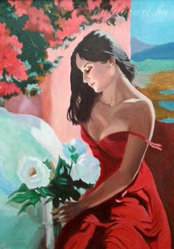 piros ruhas holgy valdorart - ValdorArt