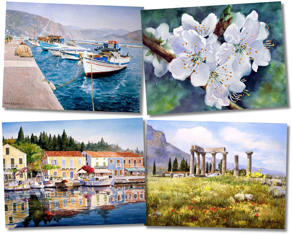 akvarell festmények