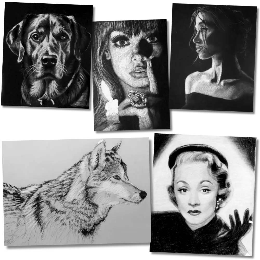 inverz rajz és szénceruza