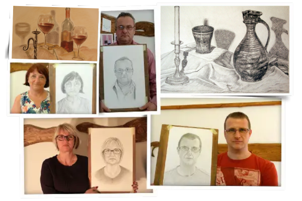 Portré rajzolás élő modellről