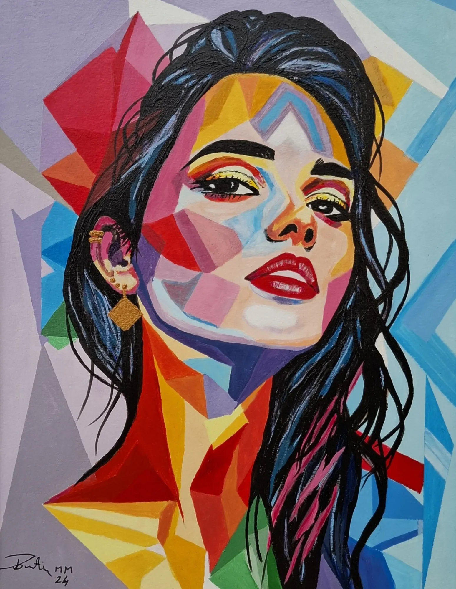 PontyViktor A%20f%C3%B6l%C3%A9nyes%20n%C5%91 Akril%2Bkubista%20technika 30 40.webp - ValdorArt