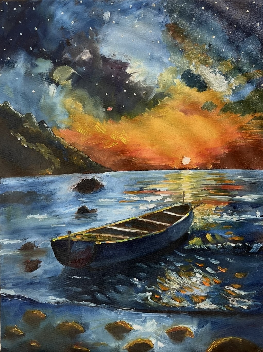 Radicsn%C3%A9%20D%C3%A9ska%20Erza%C3%A9bet%2Ccs%C3%B3nak%20a%20naplement%C3%A9ben%2C%2C30x40%2Cakril%2Colaj 0 - ValdorArt