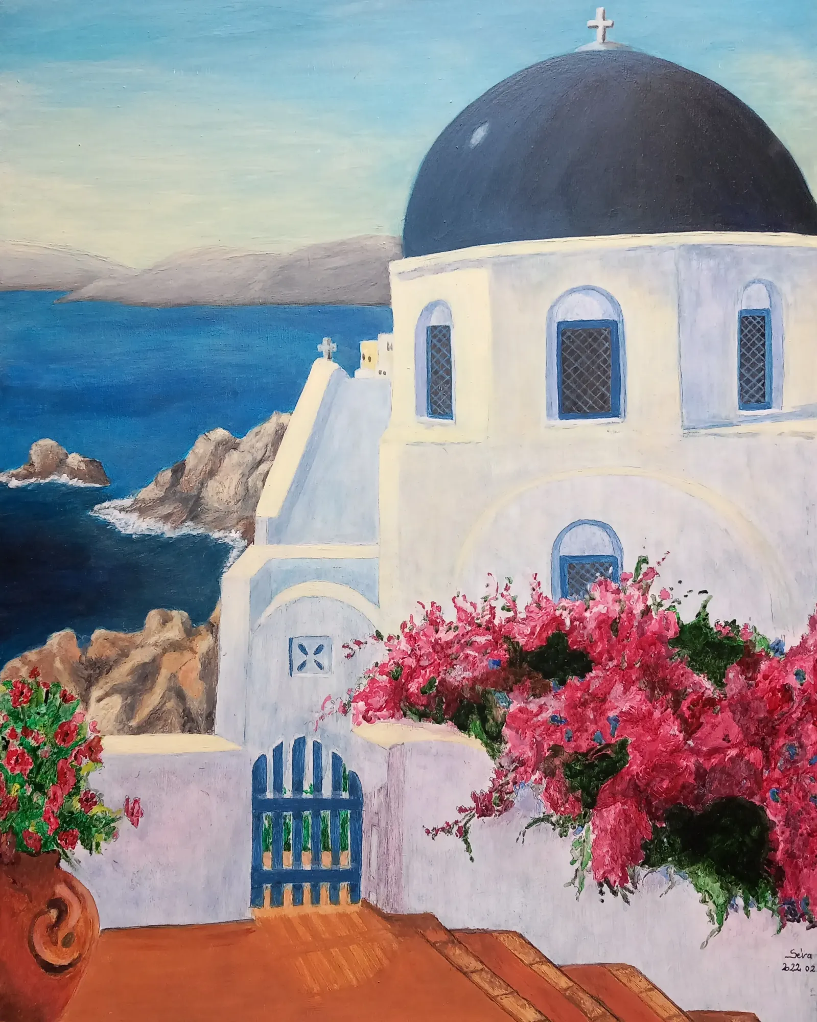 Simon%20Bal%C3%A1zsn%C3%A9 Santorini Akril%20farostra 40x50.webp - ValdorArt