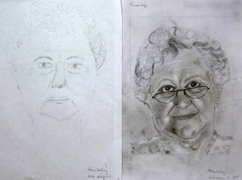 Jobb agyféltkés rajztanfolyamunkon készült rajzok