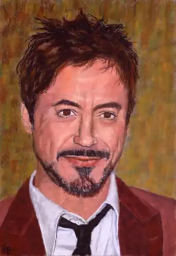Online pasztellkréta tanfolyam Robert Downey Jr. portréja
